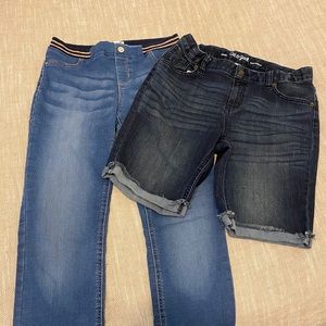 Girls size 18 Cat and Jack shorts with Jeans